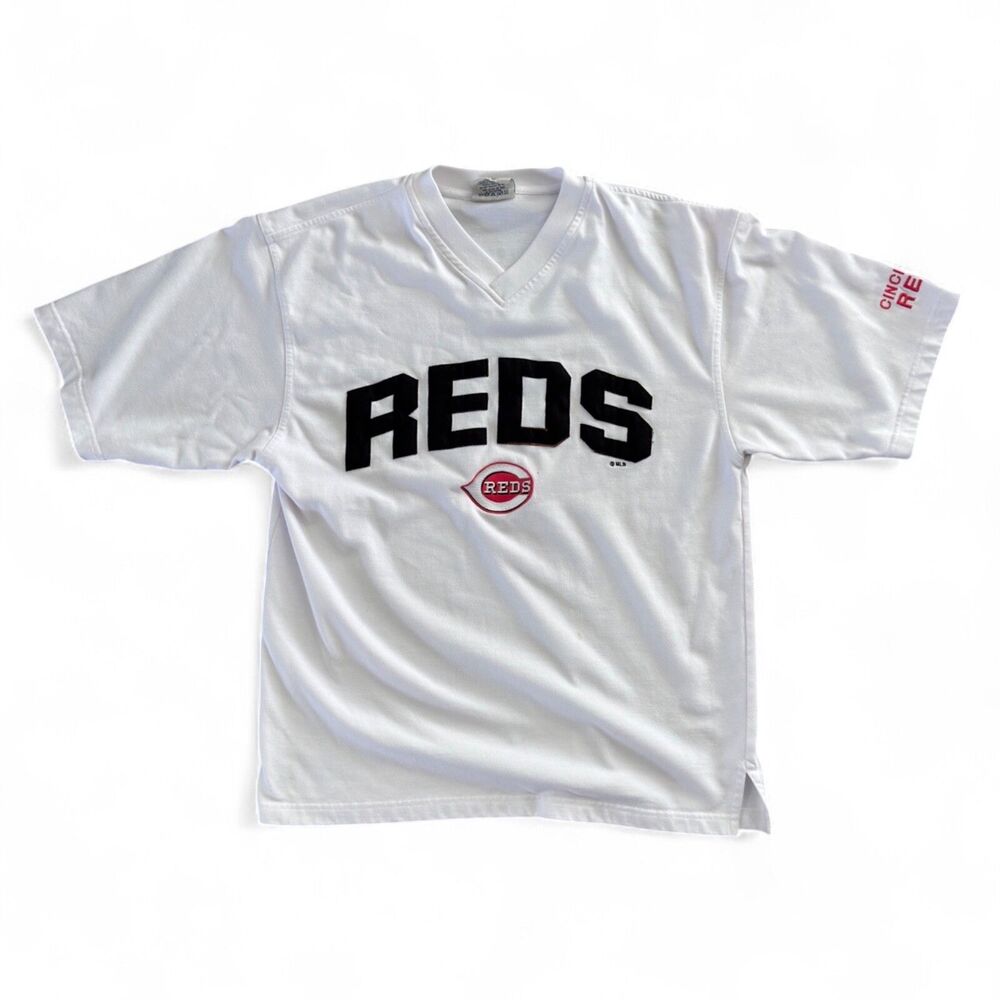 Vintage Cincinnati Reds Lee Sport Baseball Shirt Jersey Embroidered Mens Large